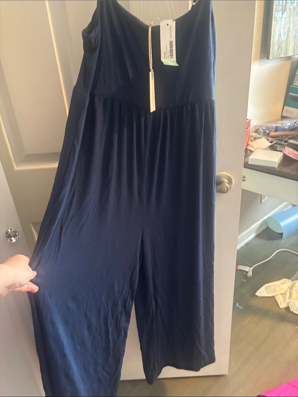 Z Supply Navy Scoop-Neck Wide-Leg Jumpsuit